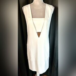 T by Alexander Wang White Sleeveless Cutout Dress, Size L